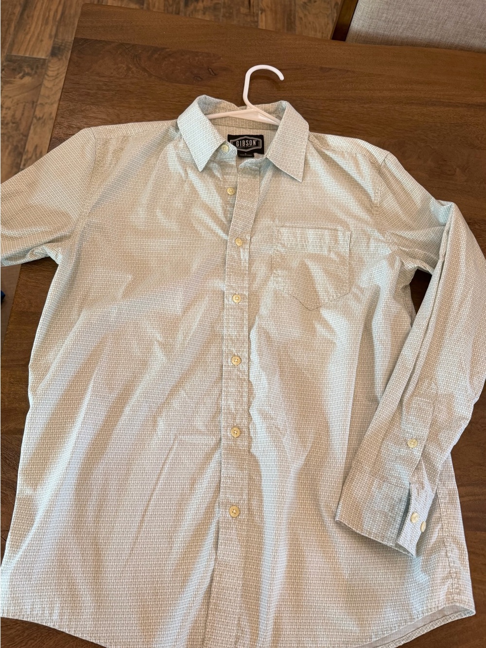 Gibson Men’s Mint Micro-Check Dress Shirt